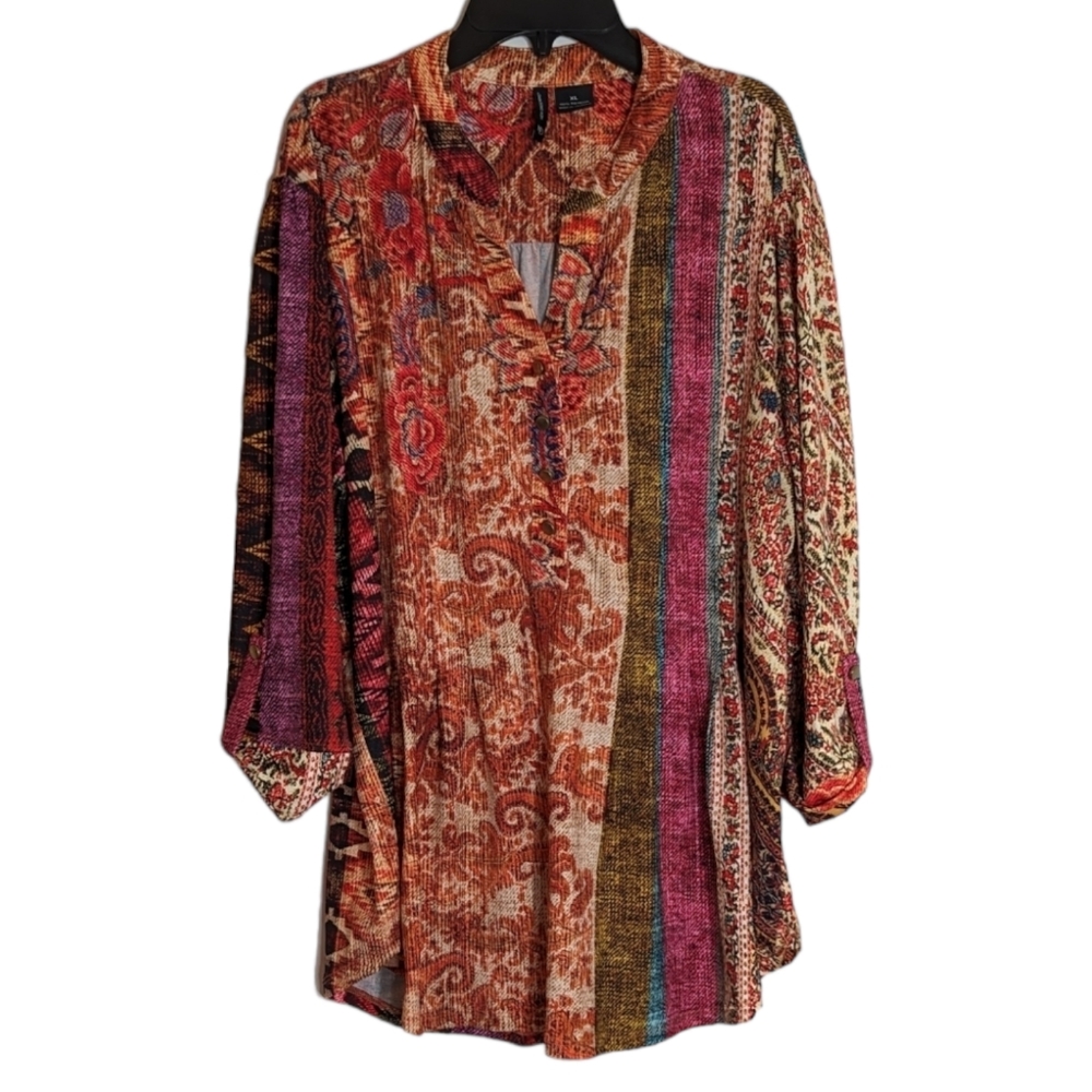 New Directions Multicolor Blouse Long Sleeve Size XL‎